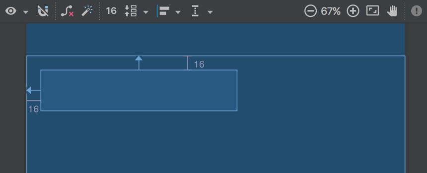Figura 5. A caixa de texto é limitada ao topo e à esquerda do layout pai