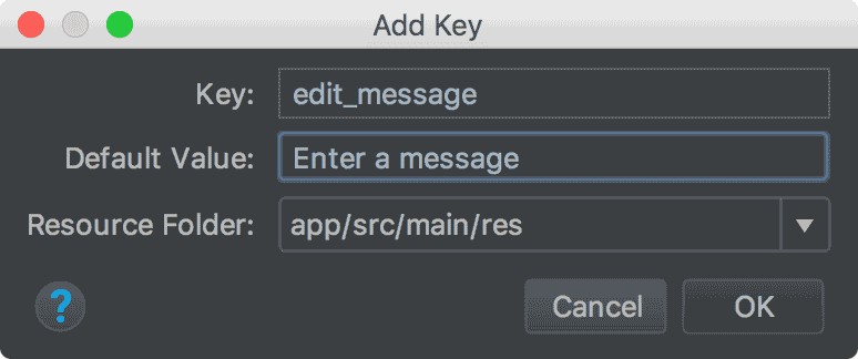 Figura 7. A caixa de diálogo para adicionar uma nova string